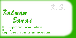 kalman sarai business card